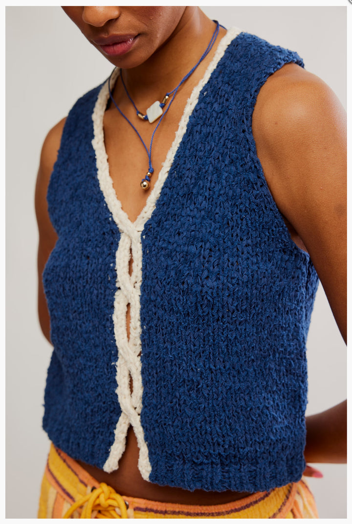 Sicily Sweater Shell in Dark Denim Combo