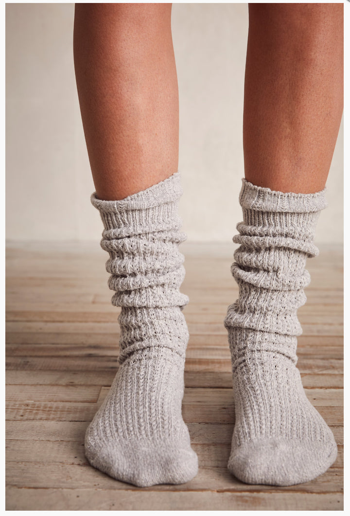 Staple Slouch Socks in Marled Grey