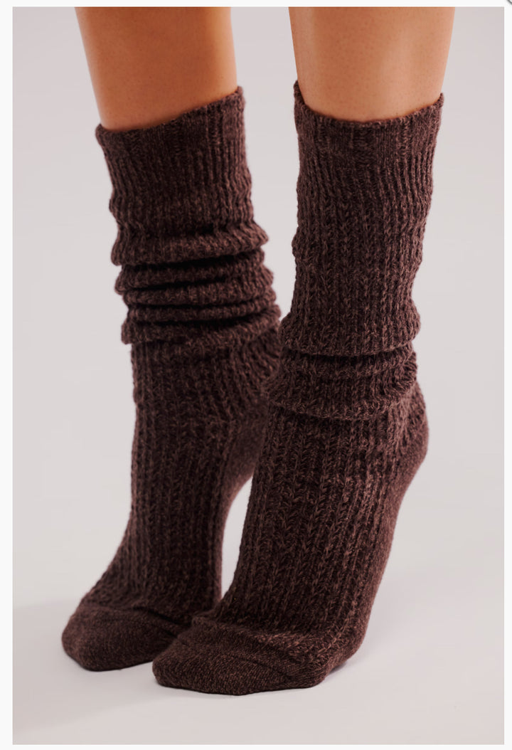 Staple Slouch Socks in Roasted Espresso