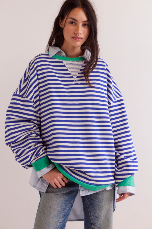 Classic Striped Crew in Sand Dollar Combo by Free People