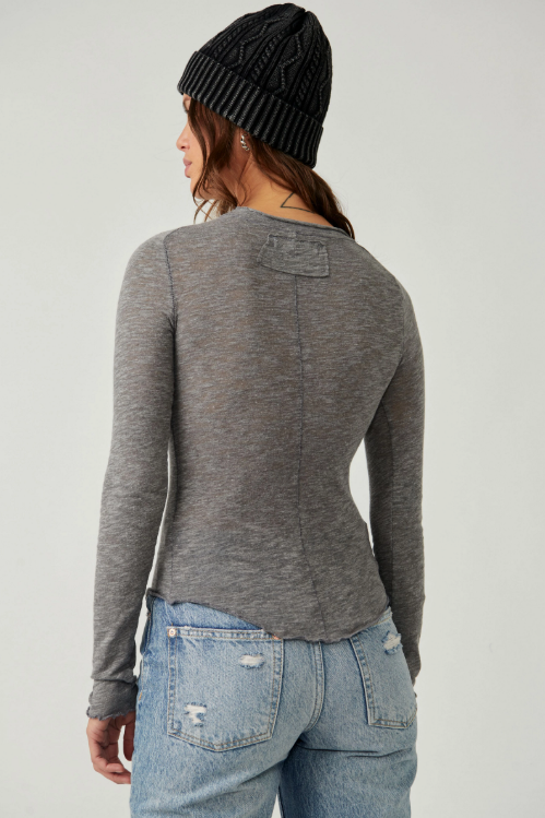Be My Baby Long Sleeve in Heather Grey by Free People
