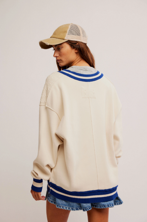 Wtf Varsity Cardi in Ecru by Free People