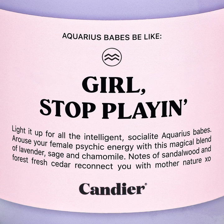 Aquarius Zodiac Candle