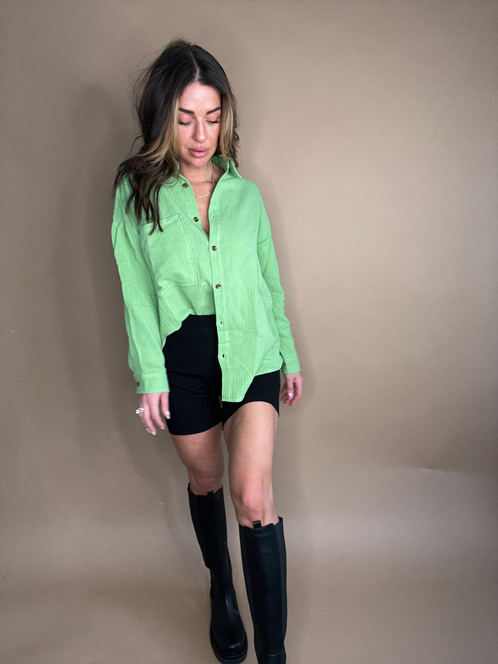 Effortless Cotton Ribbed Biker Shorts in Black