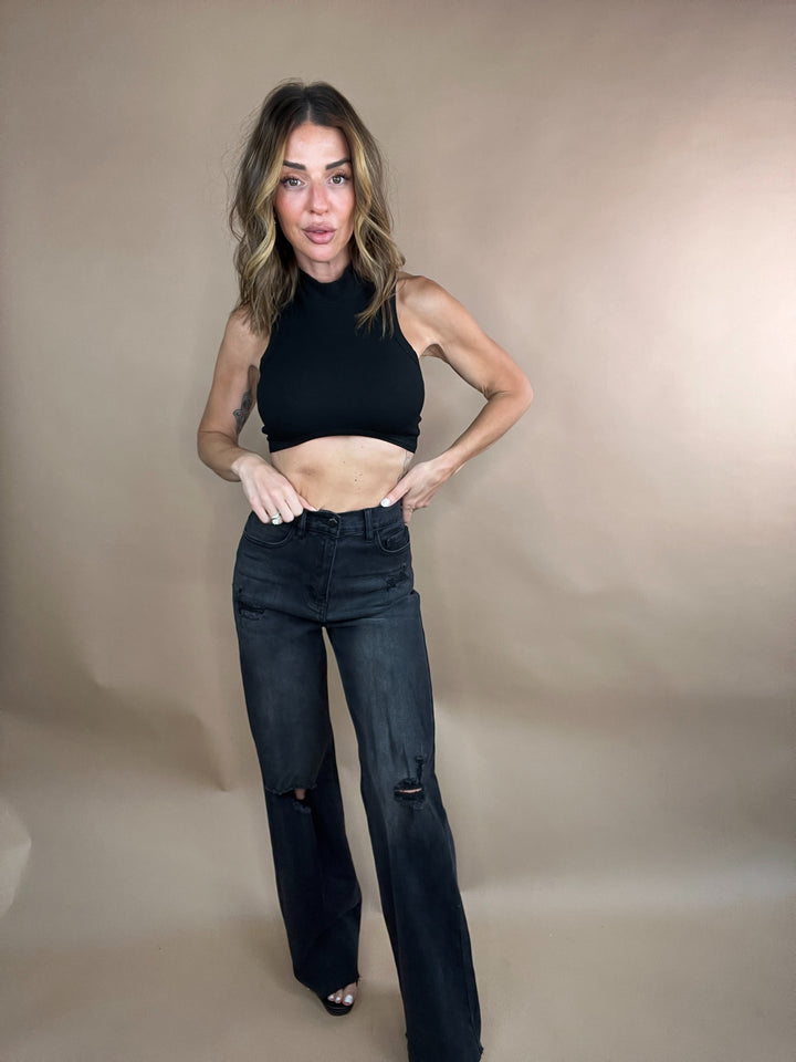 black denim good american dupe