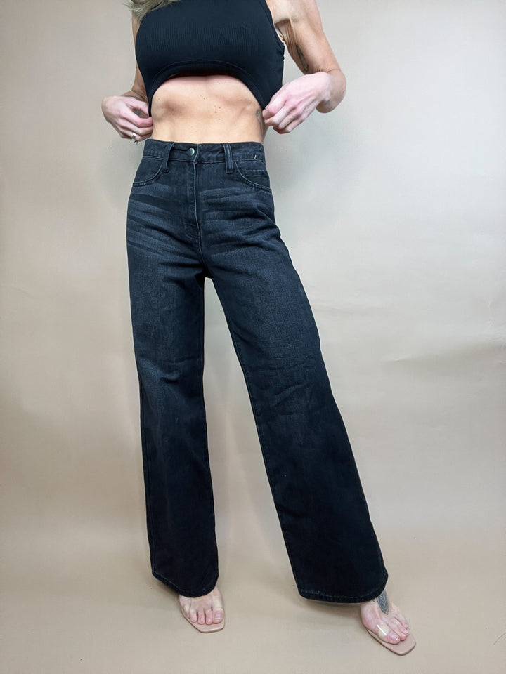 Flying To L.A Jeans in Black Wash