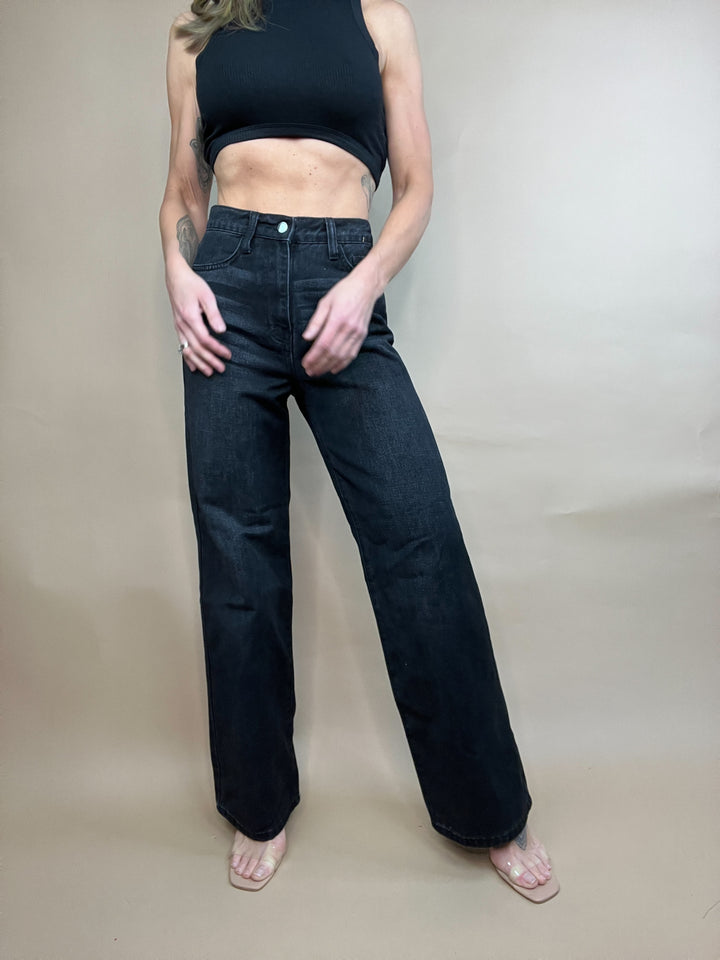 Flying To L.A Jeans in Black Wash