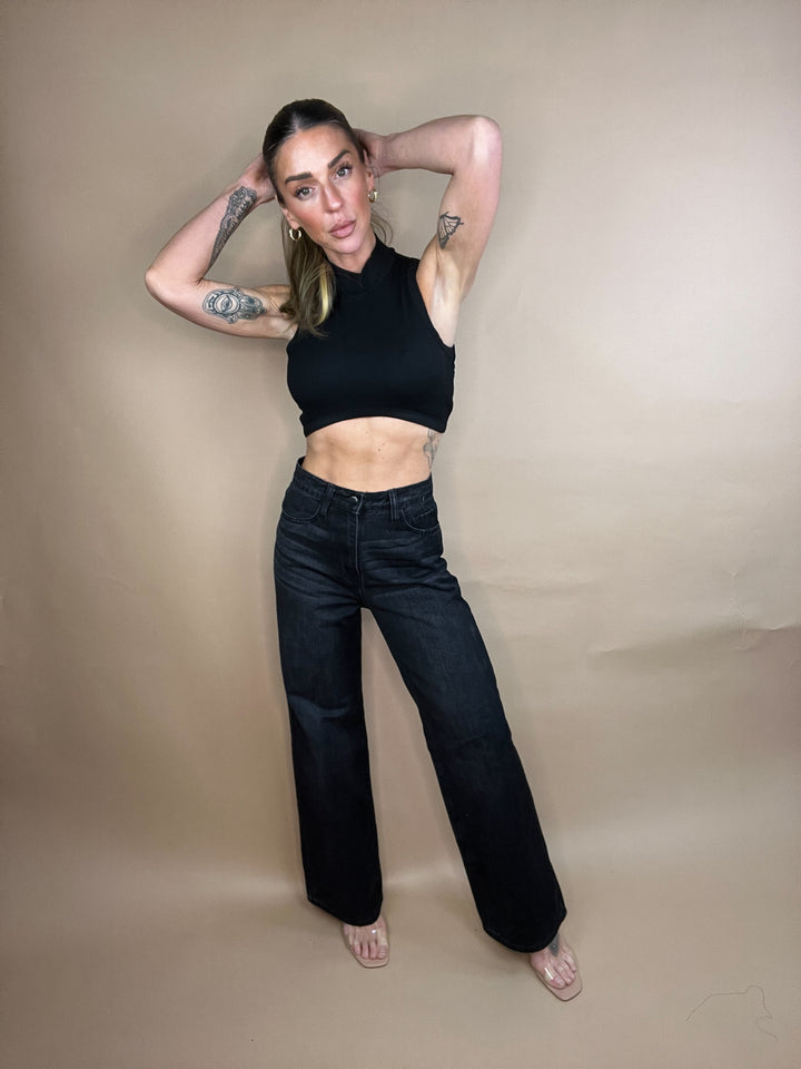 Flying To L.A Jeans in Black Wash
