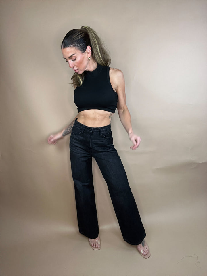 Flying To L.A Jeans in Black Wash