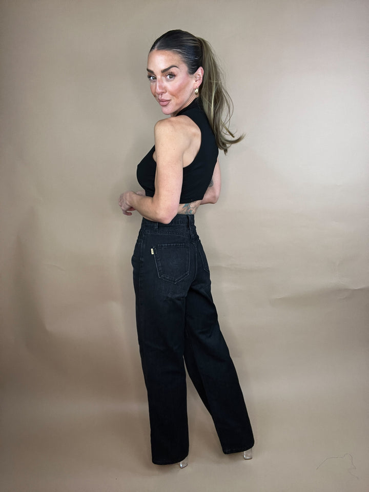 Flying To L.A Jeans in Black Wash