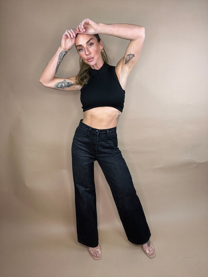 Flying To L.A Jeans in Black Wash