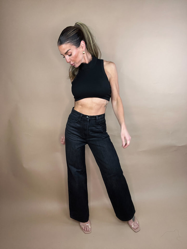 Flying To L.A Jeans in Black Wash