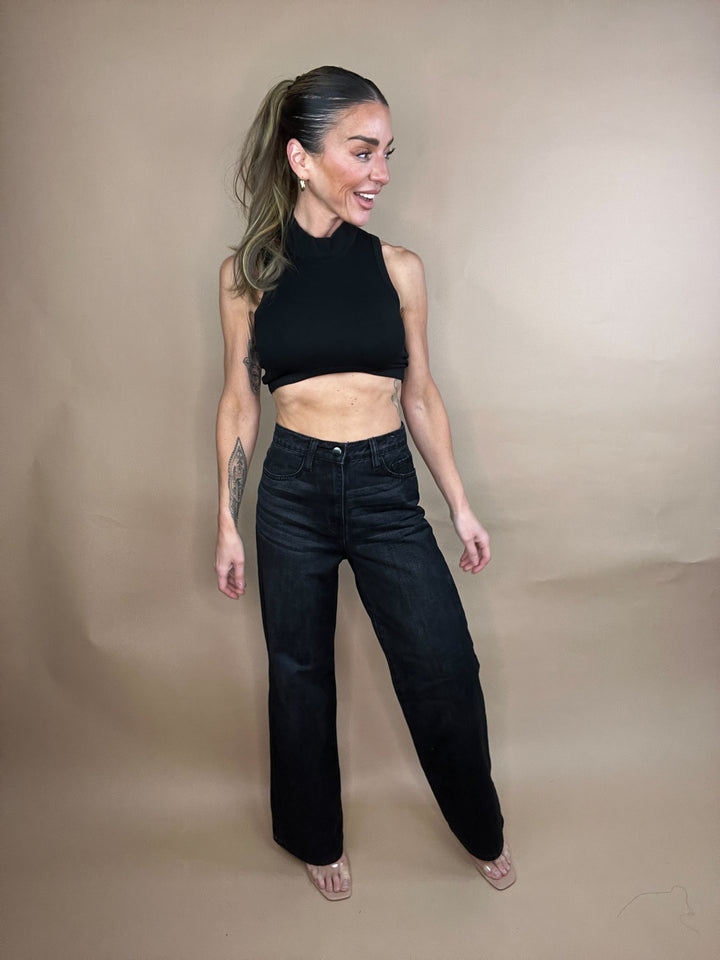 Flying To L.A Jeans in Black Wash