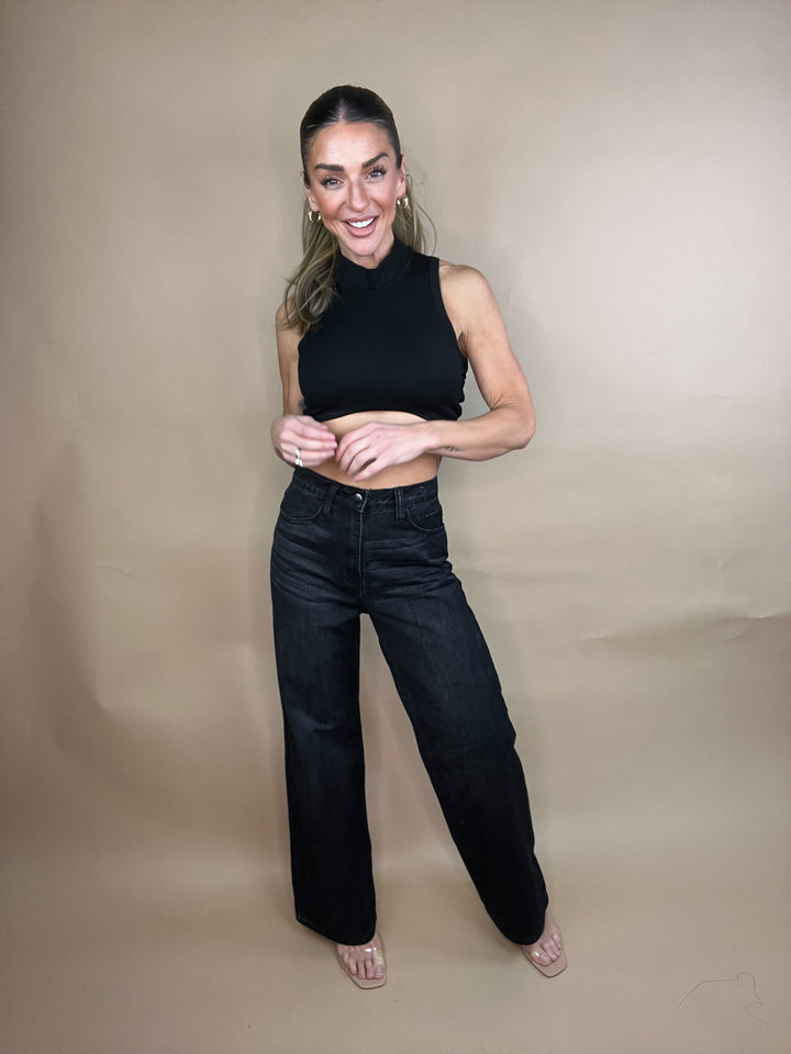 Flying To L.A Jeans in Black Wash
