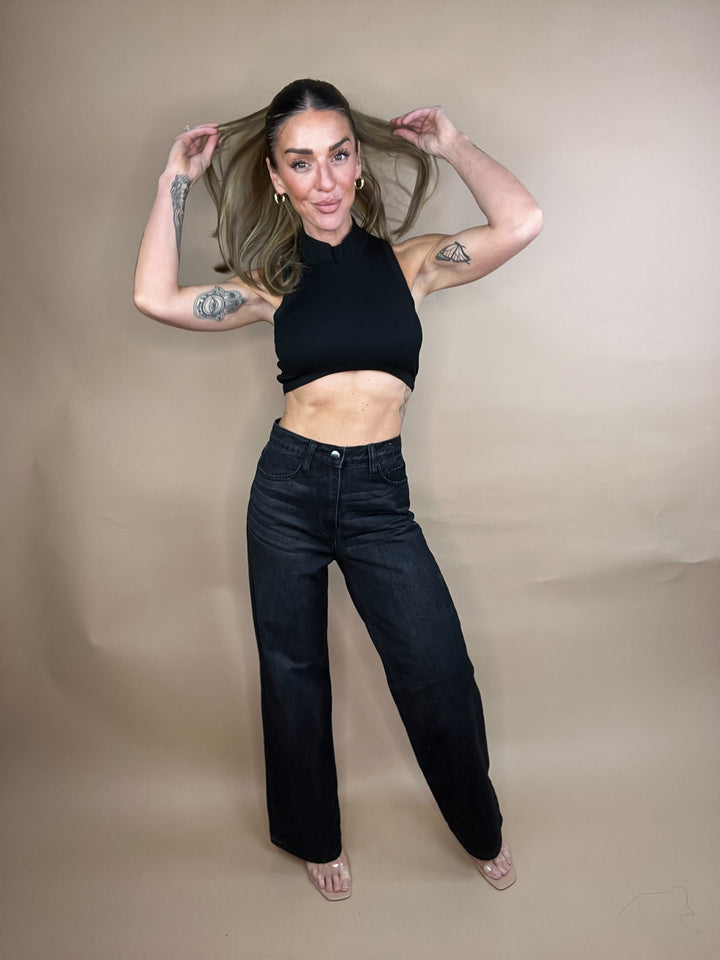 Flying To L.A Jeans in Black Wash