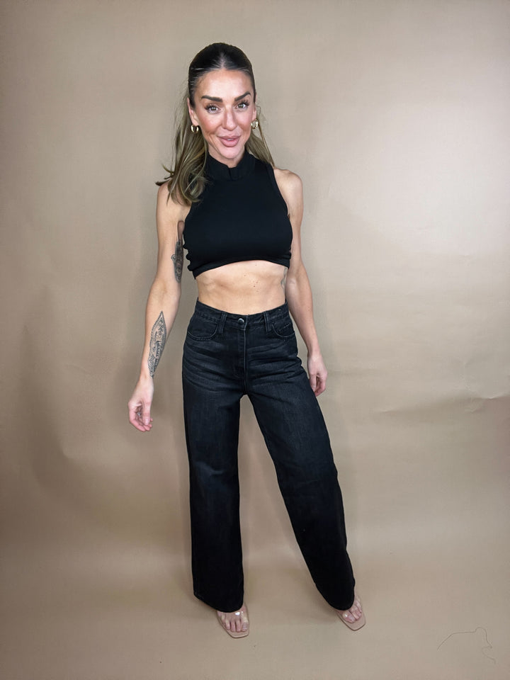 Flying To L.A Jeans in Black Wash