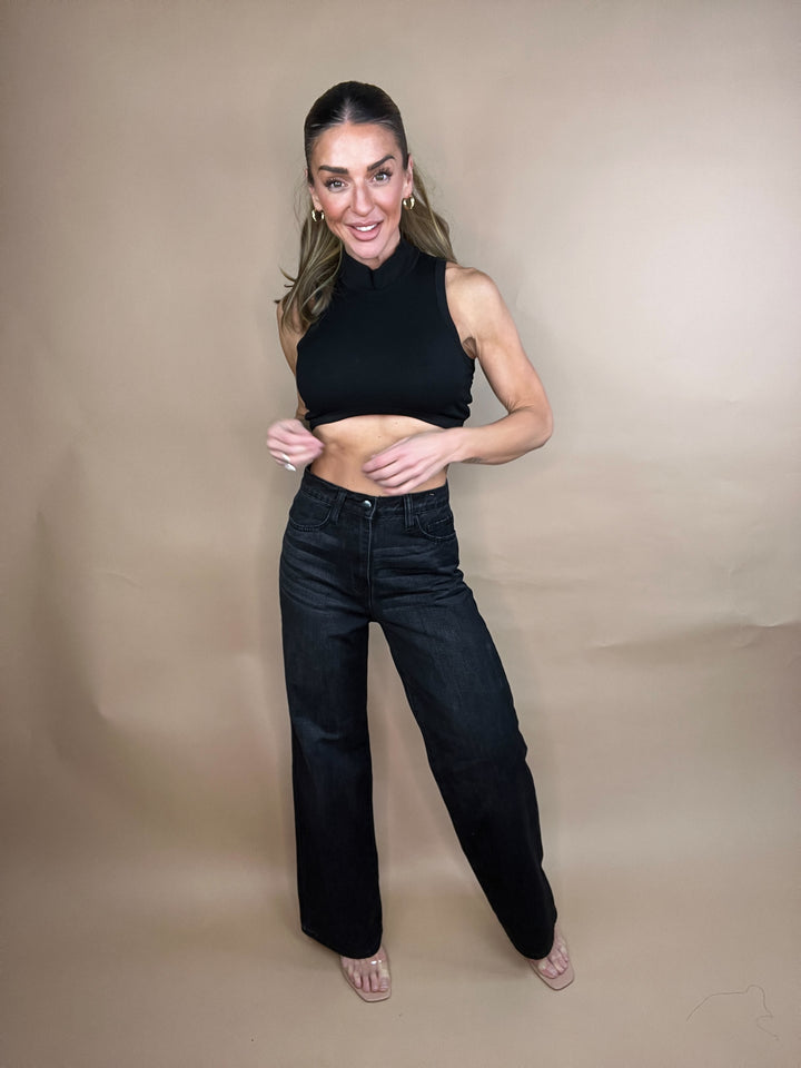 Flying To L.A Jeans in Black Wash