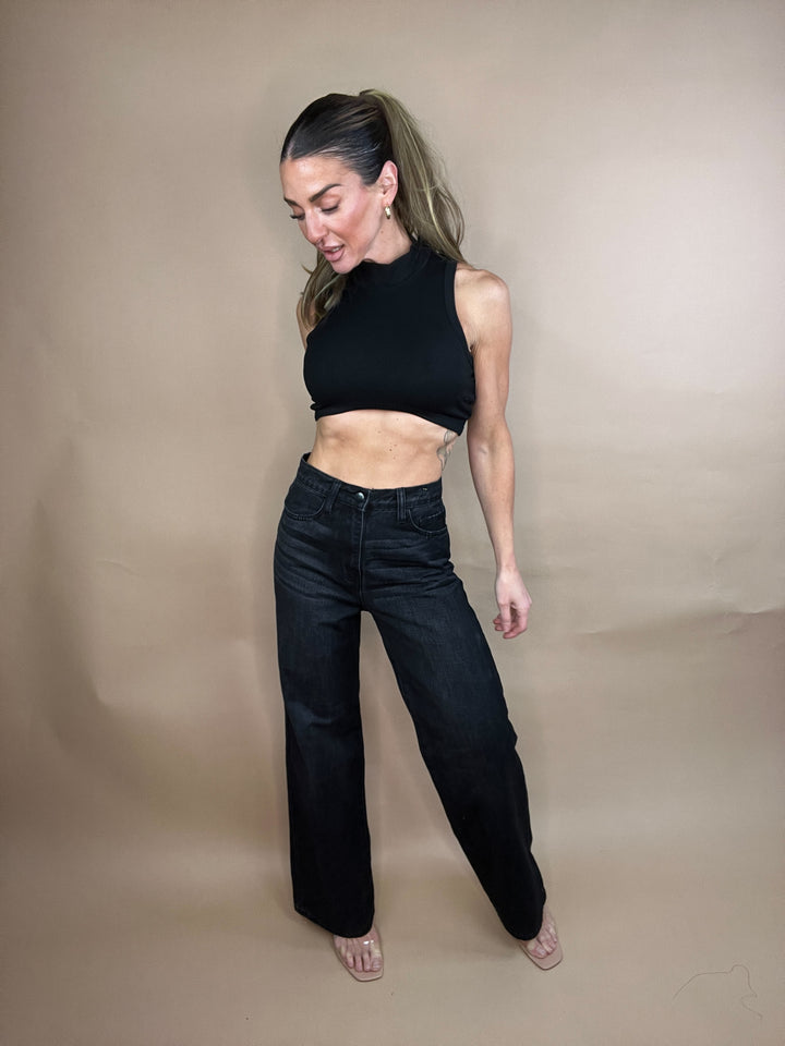 Flying To L.A Jeans in Black Wash