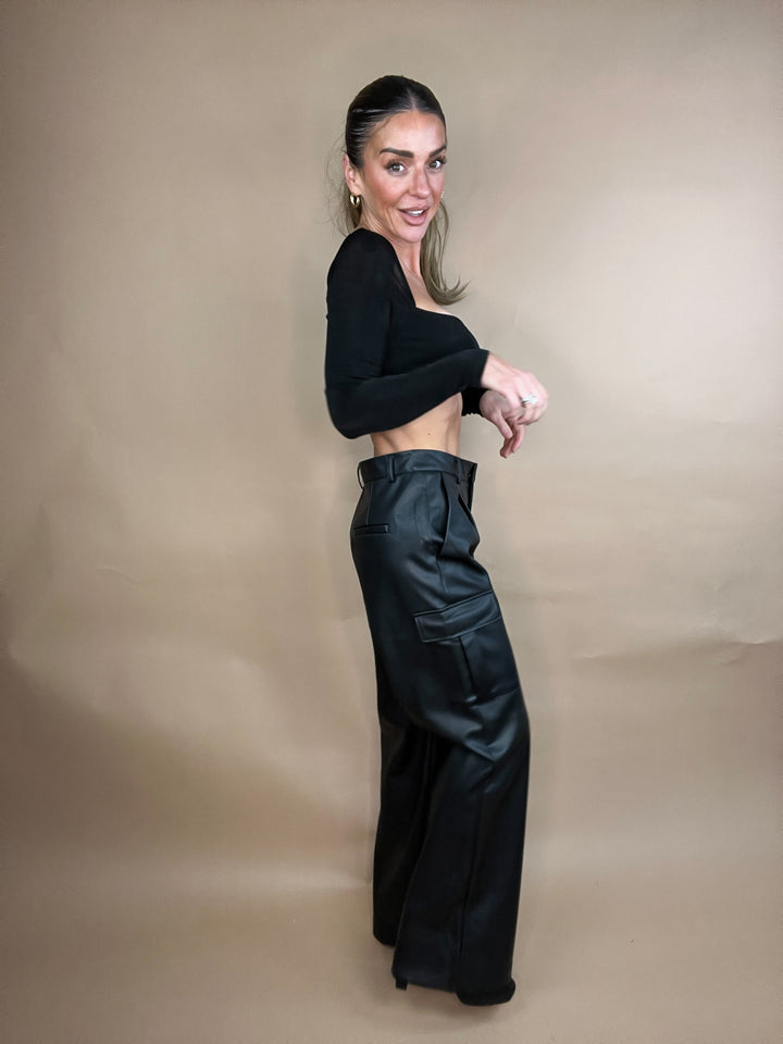 Dash Black Vegan Leather Pants
