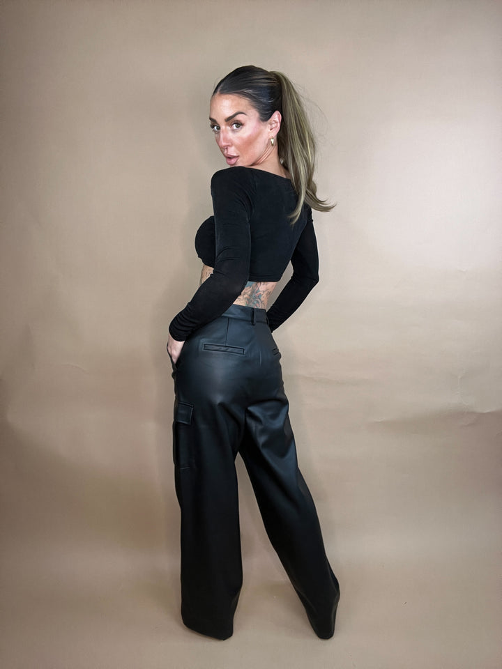 Dash Black Vegan Leather Pants