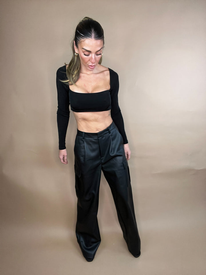 Dash Black Vegan Leather Pants