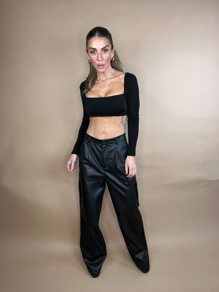 Dash Black Vegan Leather Pants