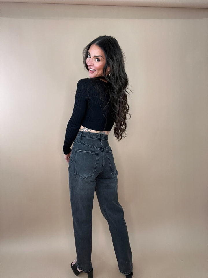 Run Free Asymmetrical Denim in Black