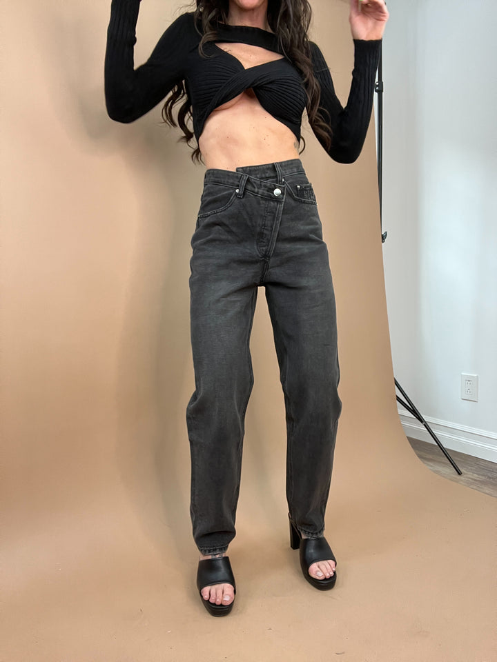 Run Free Asymmetrical Denim in Black