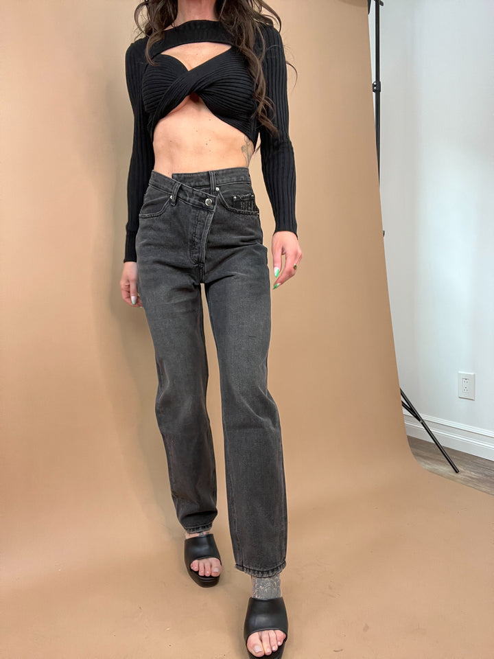 Run Free Asymmetrical Denim in Black