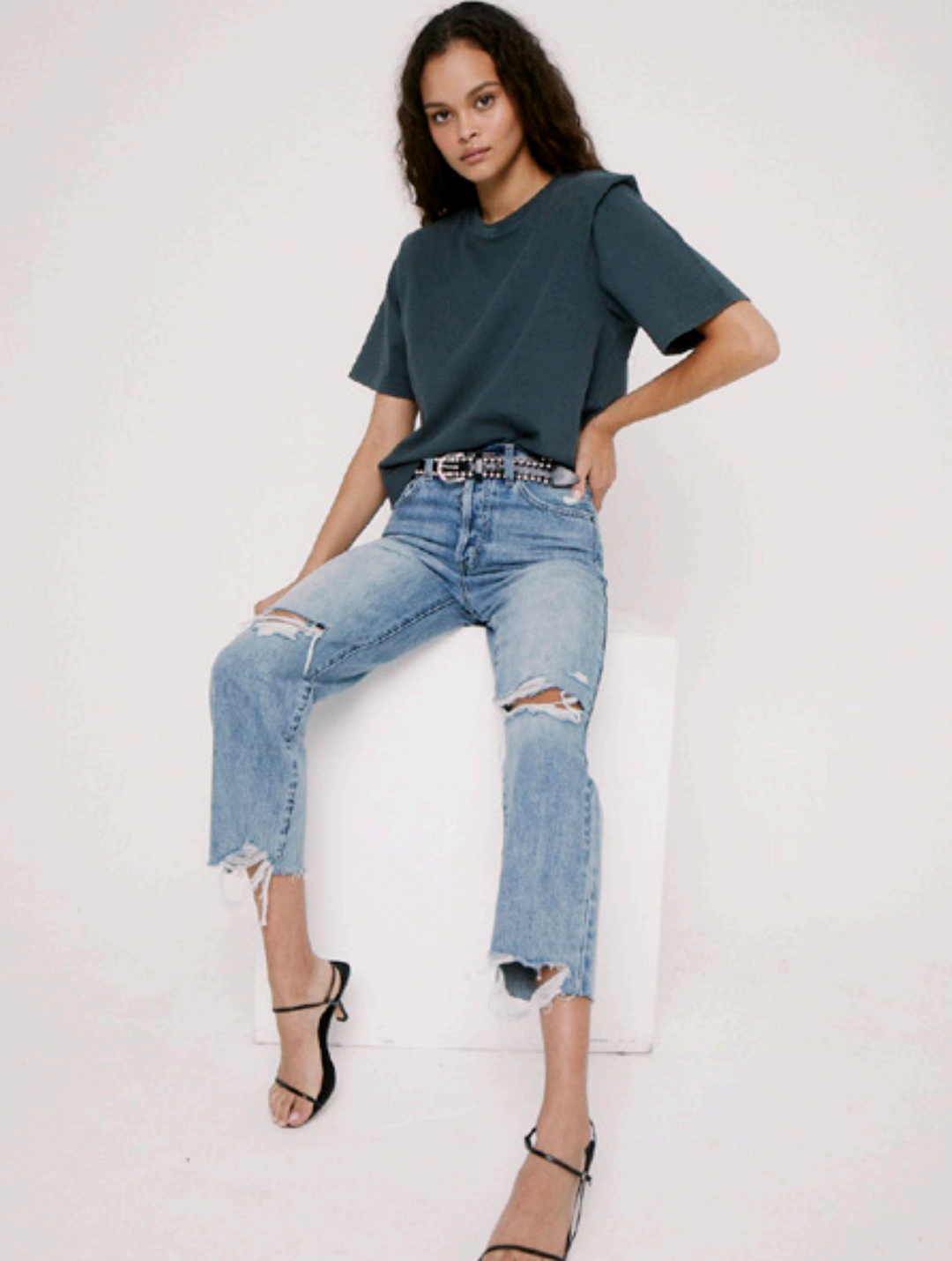 Cassie Super High Rise Straight Crop in Los Feliz