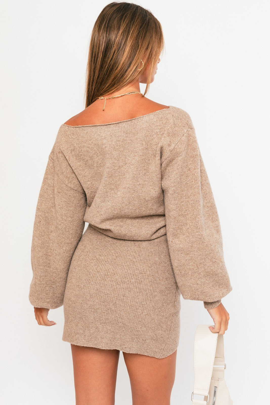 Fran Sweater Dress in Taupe