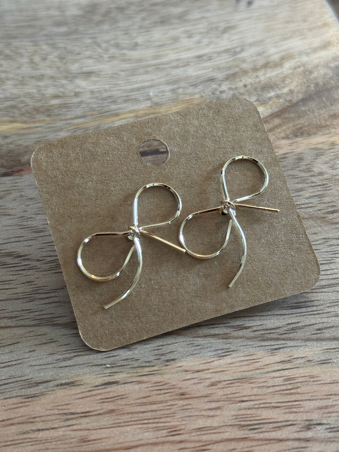 Dainty Gold Bow Earrings