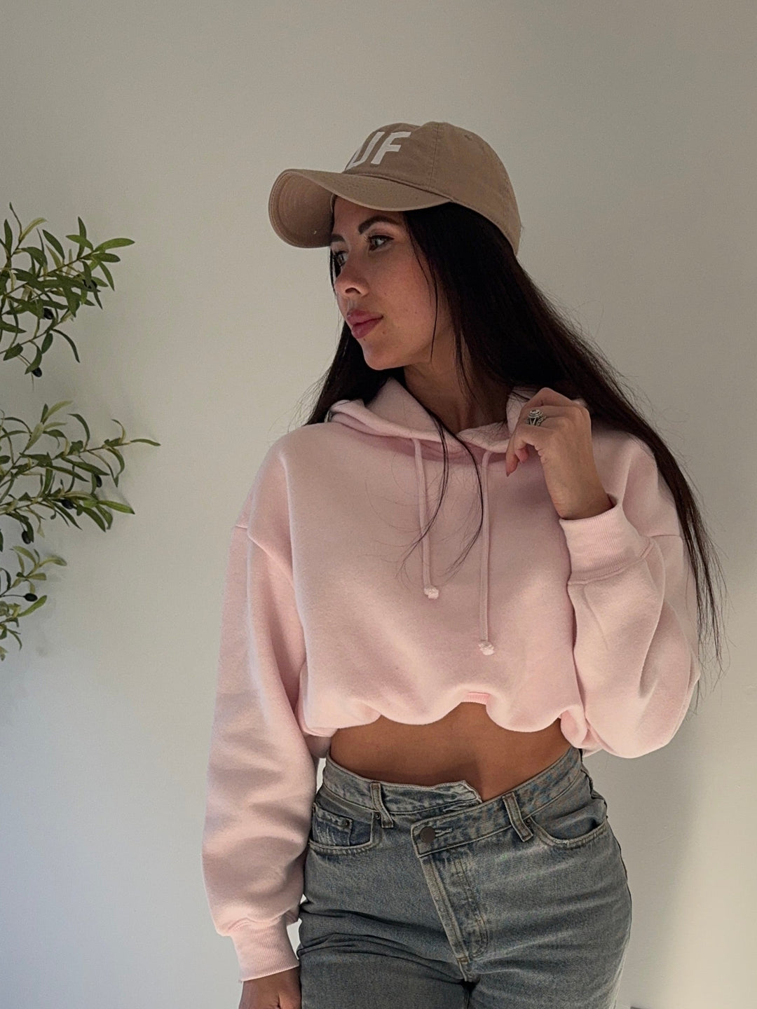 Baby Pink Cuddle Crop Hoodie