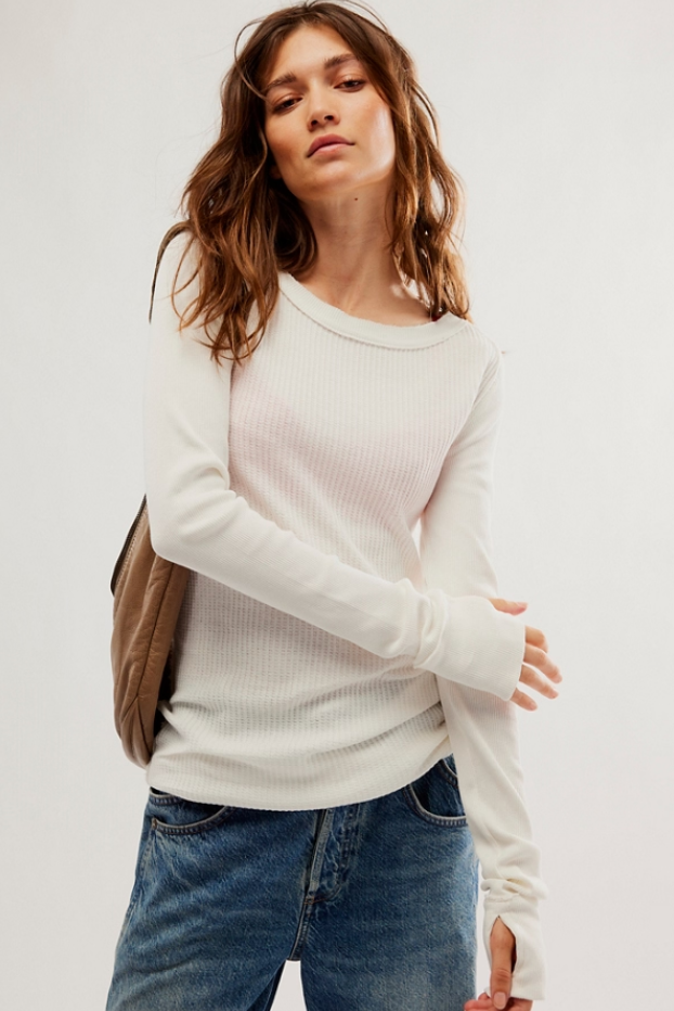 CARE FP Honey B Crew Neck in Ivory by Free People