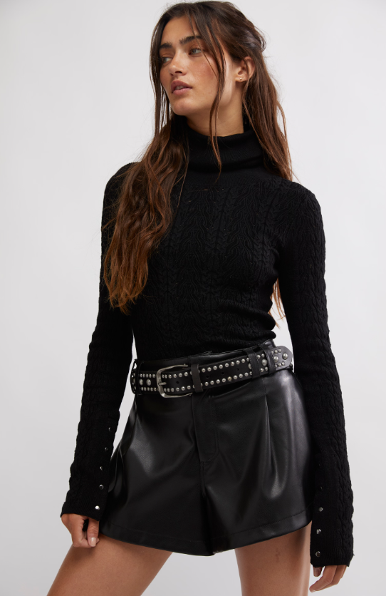 Maddie Turtleneck in Black by Free People