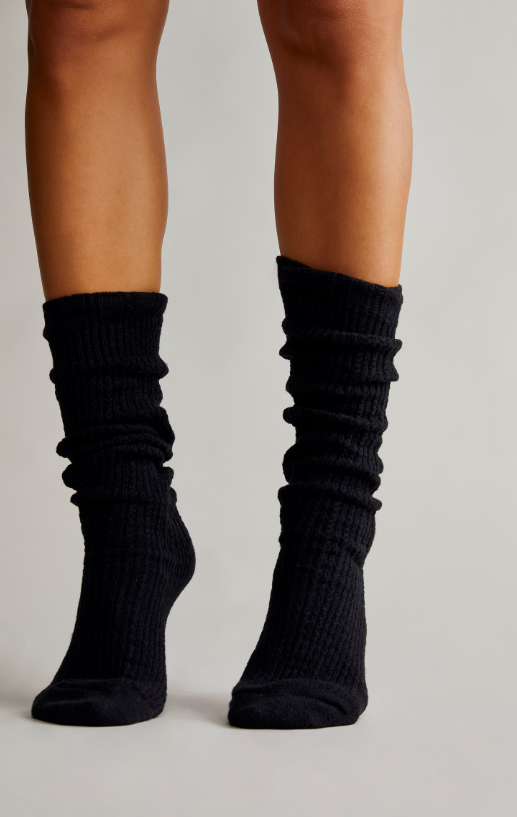 Staple Slouch Socks in Black by Free People