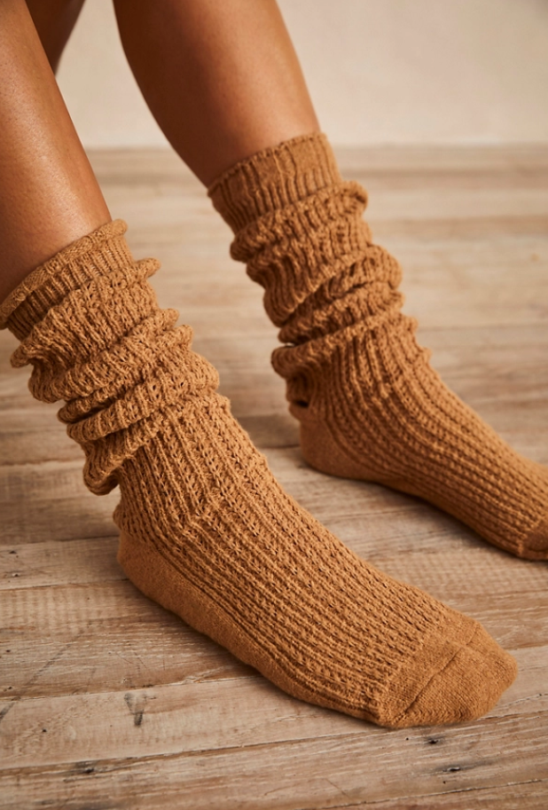 Staple Slouch Socks in Camel by Free People