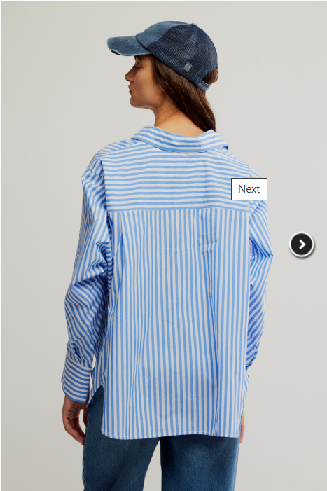Sabine Tailored Striped Shirt in Blue by Free People
