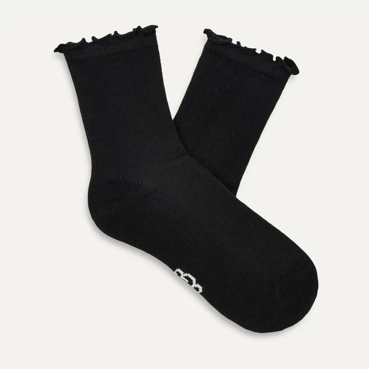 Karsyn Lettuce Edge Sock Black by UGG