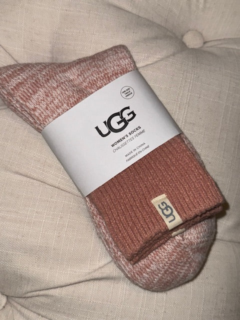 Rib Knit Slouchy Quarter in Blush by UGG
