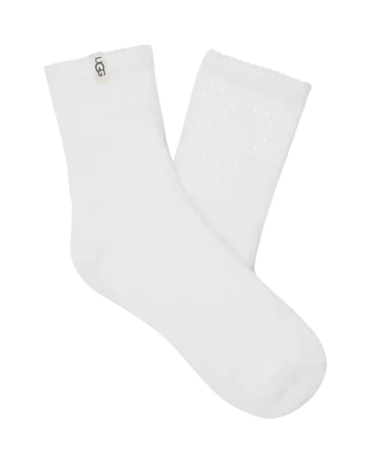 Adabella Quarter Crew Sock in White by UGG