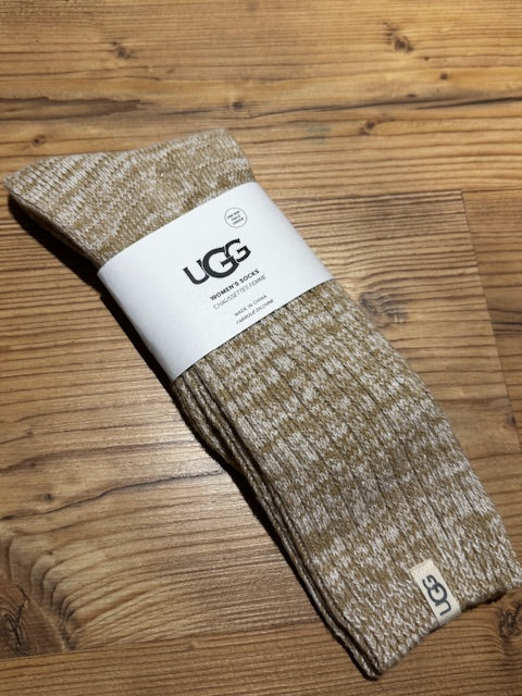 Rib Knit Slouchy Crew Sock in Muted Brass by UGG