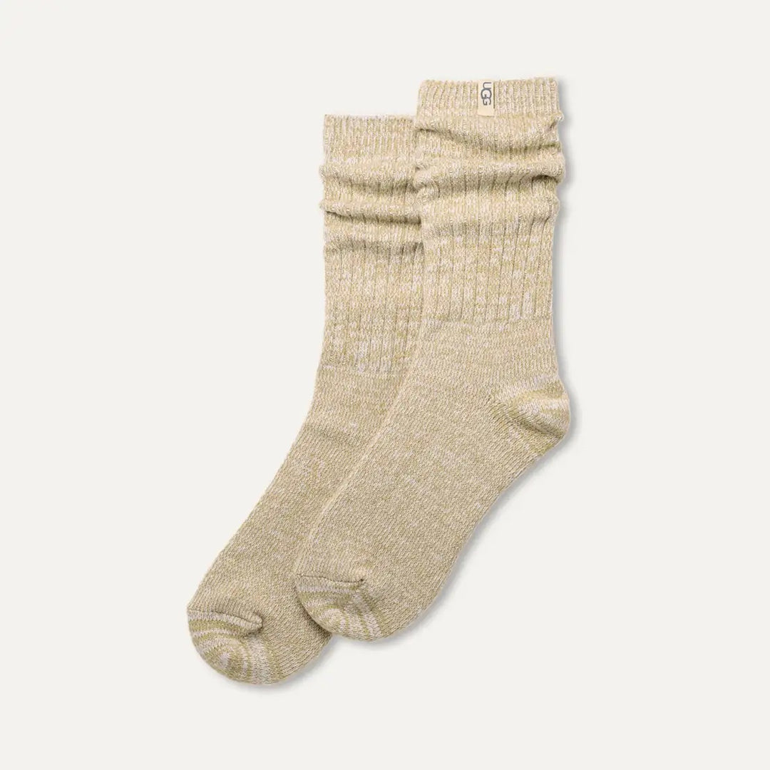 Rib Knit Slouchy Crew Sock in Muted Brass by UGG