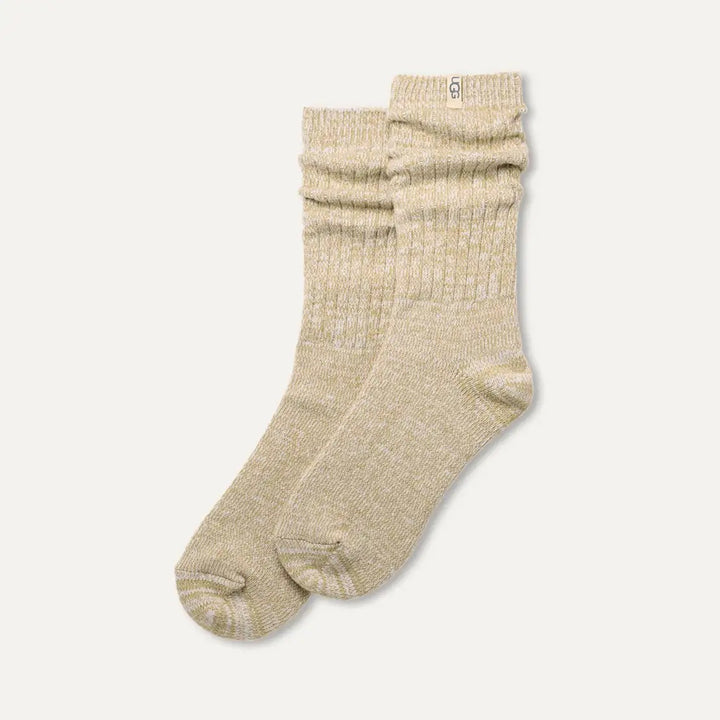 Rib Knit Slouchy Crew Sock in Muted Brass by UGG