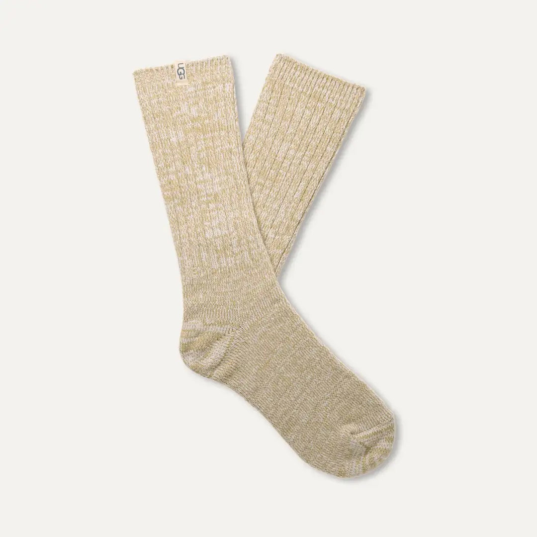 Rib Knit Slouchy Crew Sock in Muted Brass by UGG