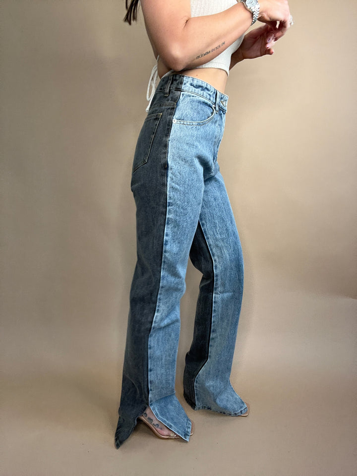 Equilibrium Side Slit Two Tone Pants FINAL SALE