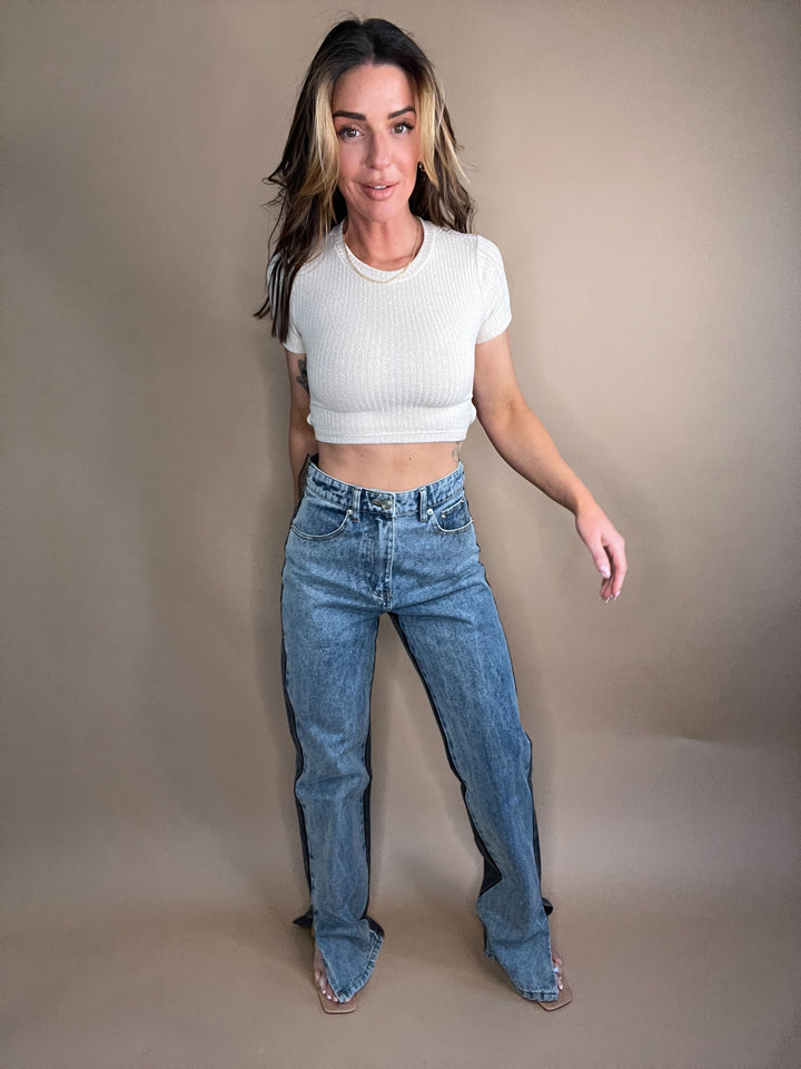 Equilibrium Side Slit Two Tone Pants FINAL SALE