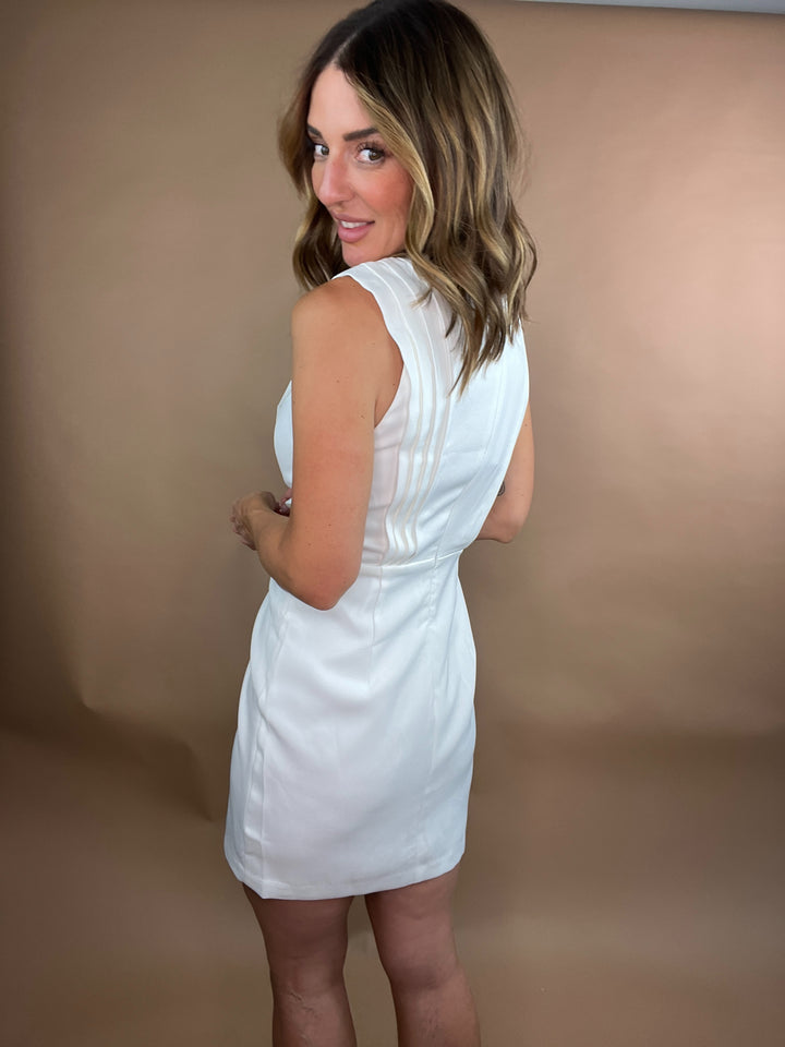 cute white dress for rehearsal dinner 