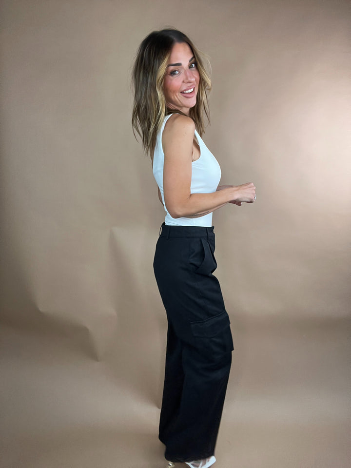 Justina Black Cargo Pants