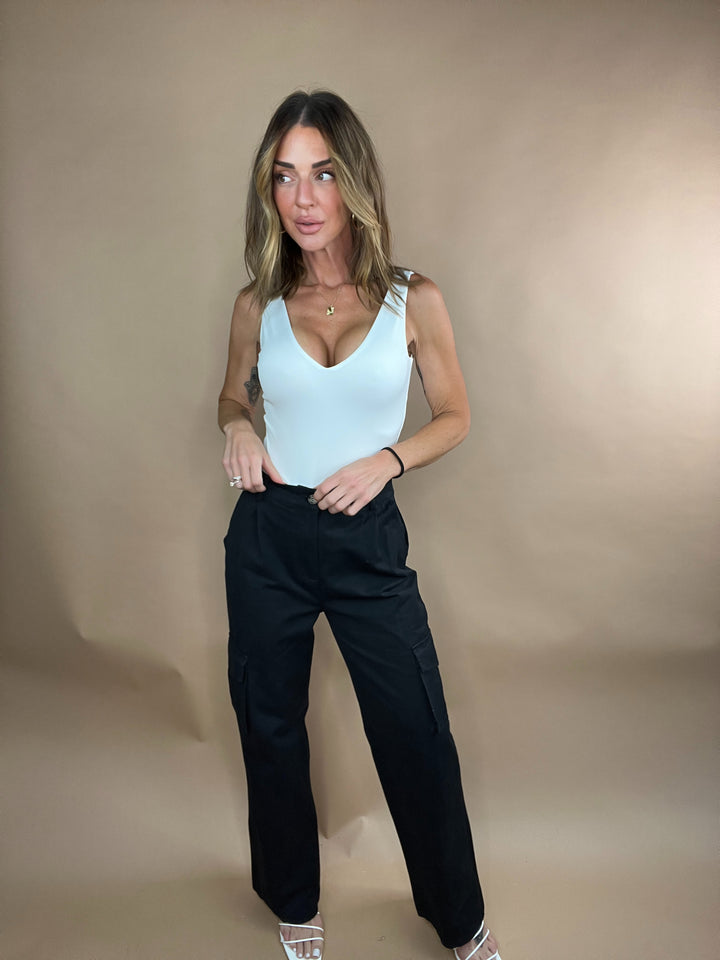 Justina Black Cargo Pants